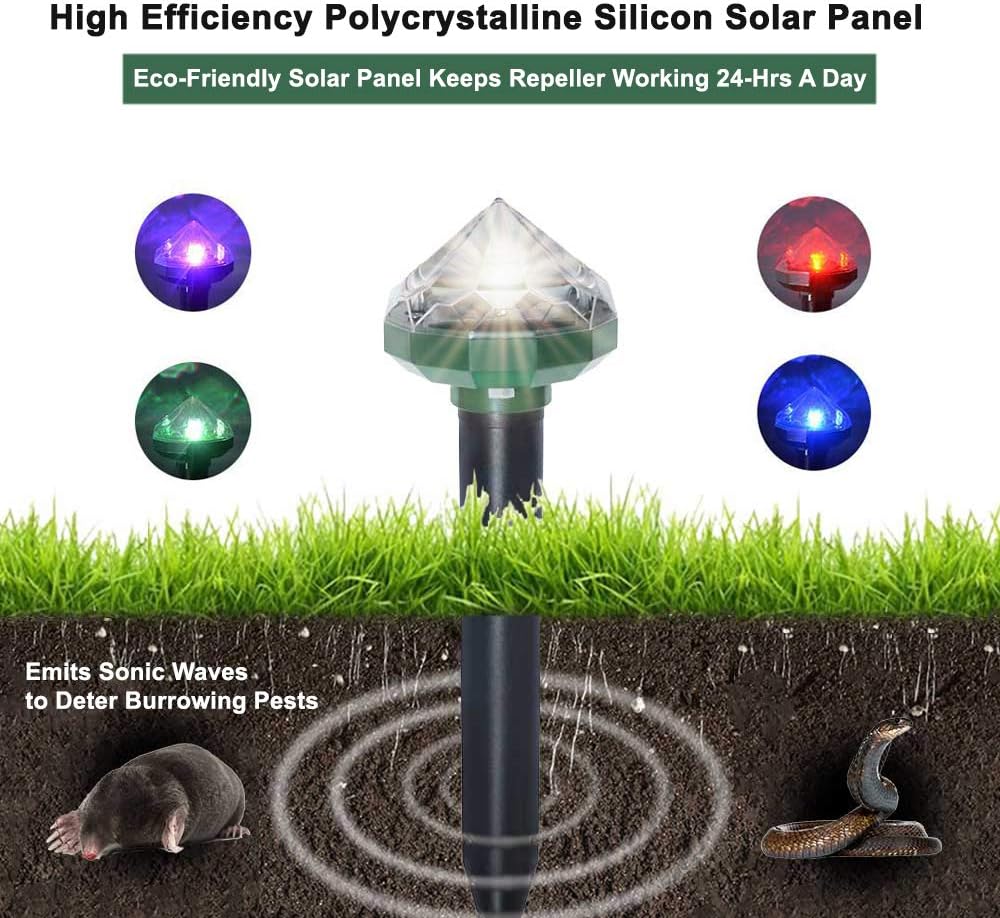 Solar-powered animal repeller for garden and yard – Environmentally friendly protection against mice and rodents