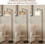 Arc Floor Lamp with Remote Control & Dual Shades – Norvella