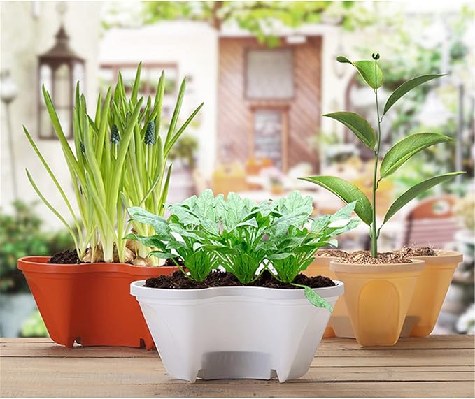Stackable Plant Tower for Herbs and Vegetables – Vertical Garden Plant Pots for Indoor and Outdoor