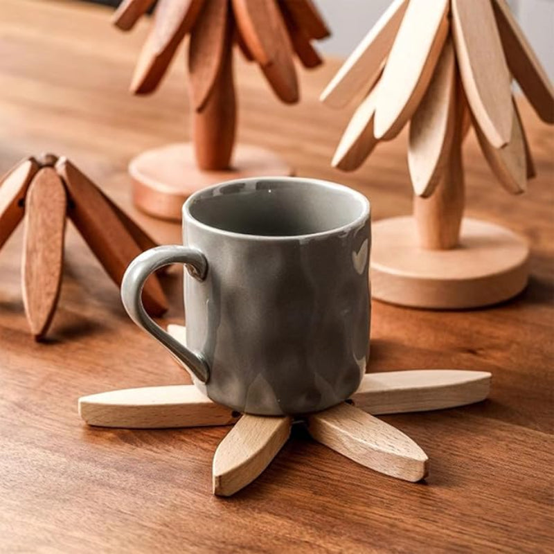 Wooden Tree Coaster Set