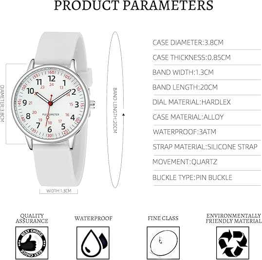 Stylish Women’s Clip-On Watch – Waterproof Silicone Fob Watch in Elegant Colours
