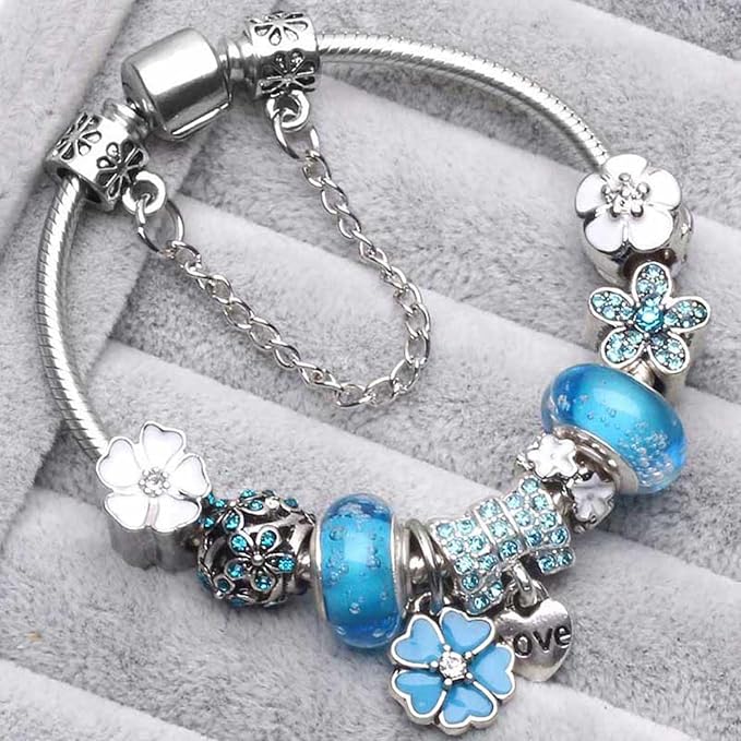 Charm Bracelet Floral Elegant Gift