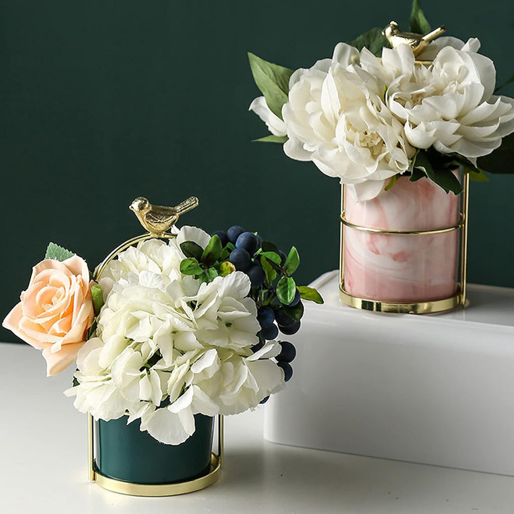 Flower plant pots with bird design for stylish decoration