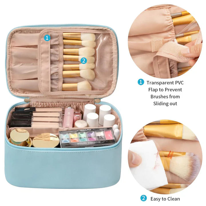 Practical Make-up Organizer for Traveling | With Compartments and Dividers