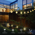 Solar-powered Crystal Ball String Lights