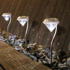 Solar Garden Light in Diamond Shape – LED Lamps for Outdoor Decoration and Lighting