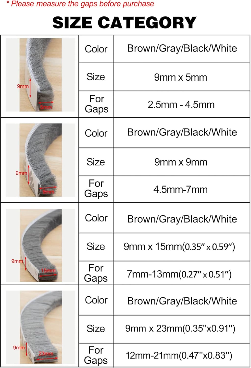 Brush seal, door seal, self-adhesive door seal