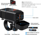 Motorcycle USB & Type-C Fast Charger with Voltmeter – Drayvik