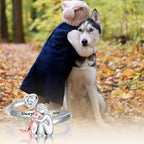 SilverPaw | Adjustable Dog Ring Always in My Heart with Zirconia Stones