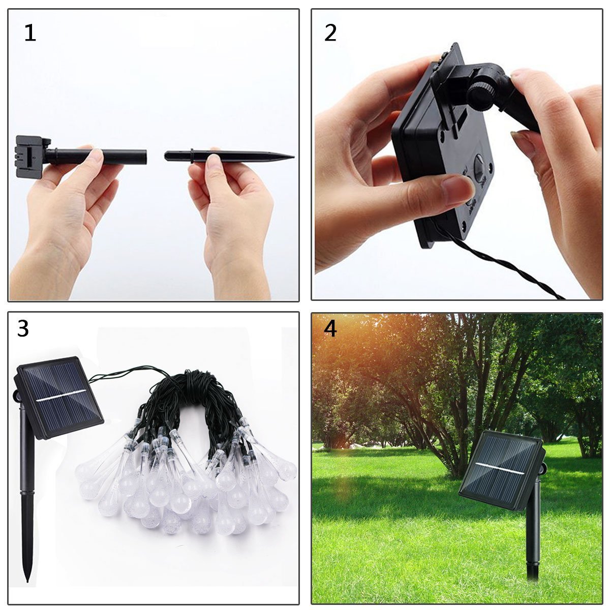 LED Water Drop Solar Lights
