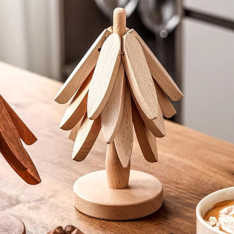 Wooden Tree Coaster Set