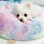 Beef Rainbow Extra Plush Calming Donut Dog Beds
