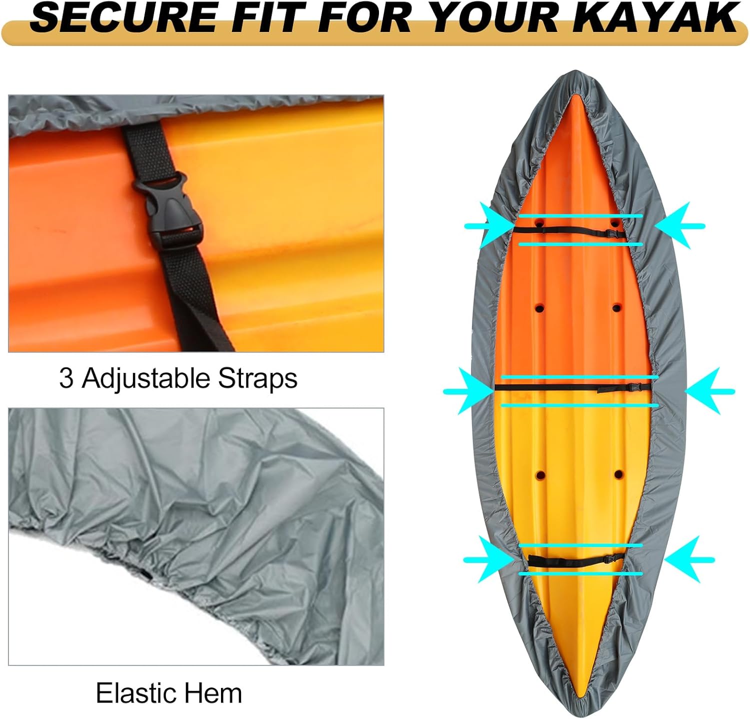 Waterproof UV-Resistant Kayak Cover with Adjustable Straps – Marivor