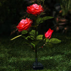 Solar-powered rose lights – garden stakes with solar panel for decorative lighting
