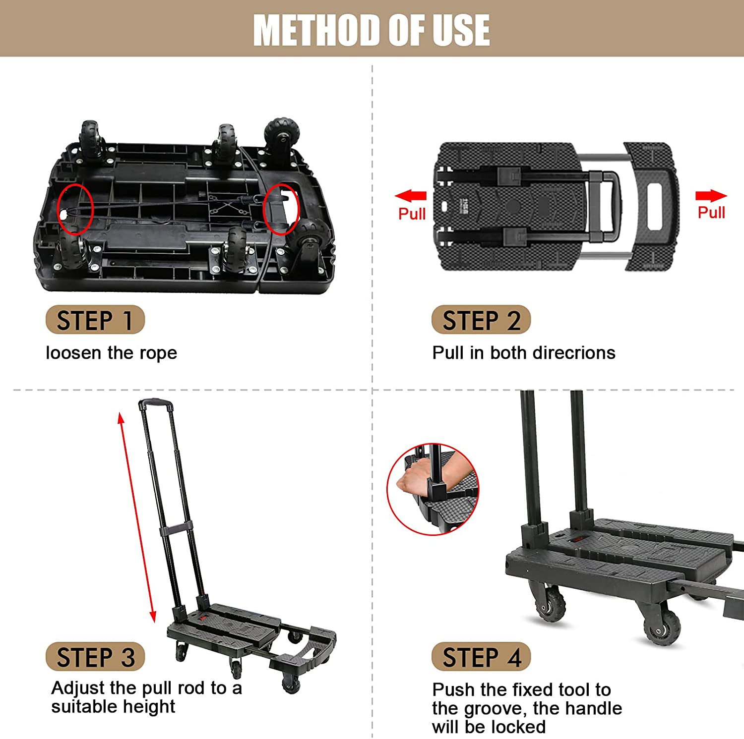 Heavy Duty 440LB Moving Dolly Moving Cart