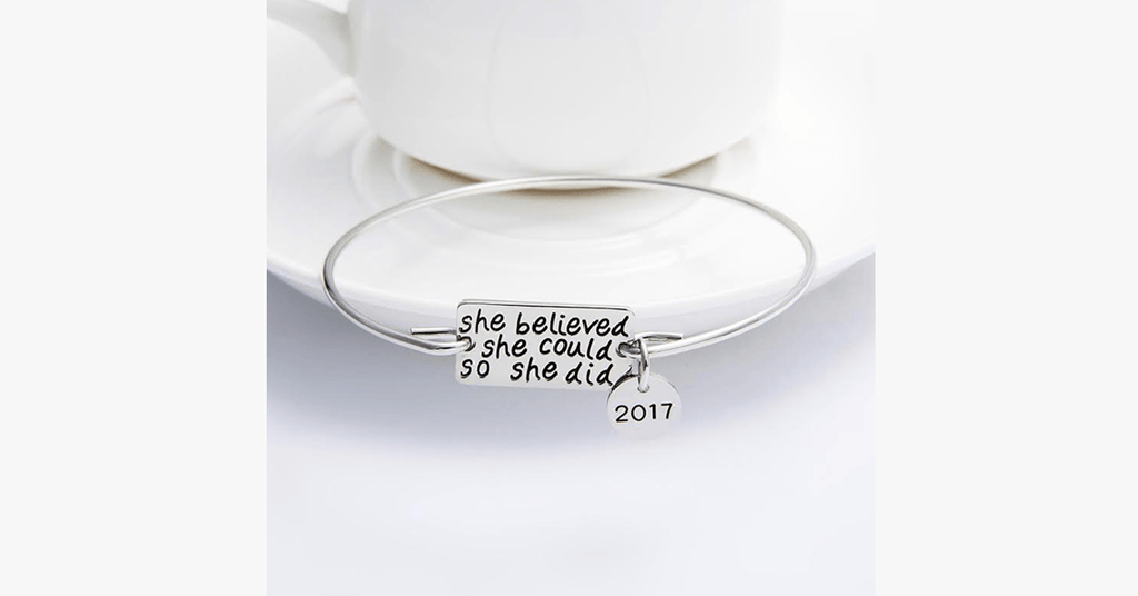 She believed she could, so she did bracelet with 2017 charm