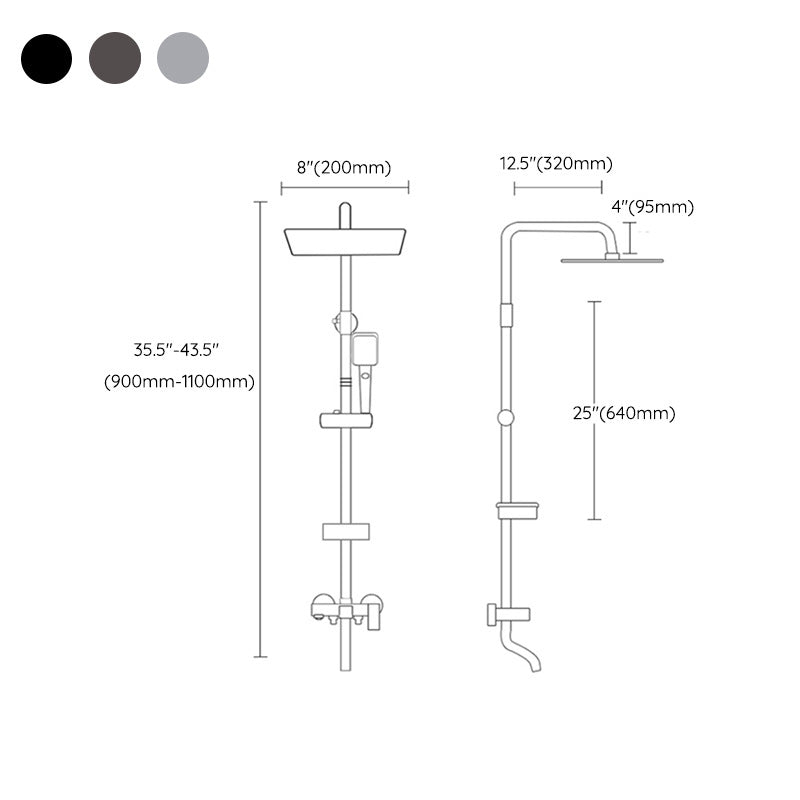 Shower System Wall Mount Adjustable Spray Pattern Shower Arm Shower Set with Shower Hose