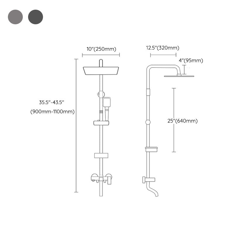 Shower System Wall Mount Adjustable Spray Pattern Shower Arm Shower Set with Shower Hose