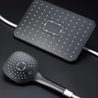 Plastic hands-free showerhead adjustable water flow showerhead