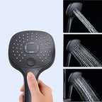 Plastic hands-free showerhead adjustable water flow showerhead
