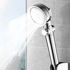 Super high pressure shower head 3 spray adjustable water flow round shower head