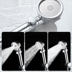 Super high pressure shower head 3 spray adjustable water flow round shower head