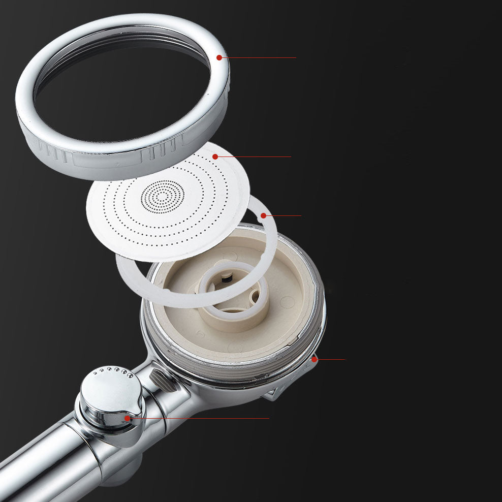 Super high pressure shower head 3 spray adjustable water flow round shower head