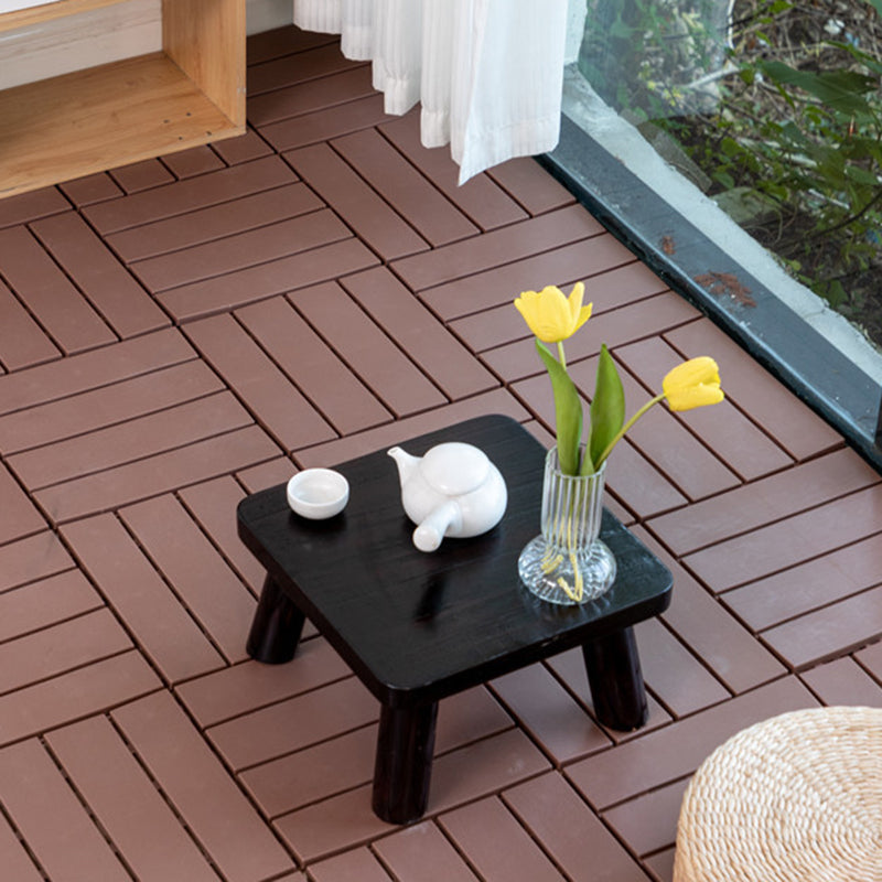 30 cm X 30 cm 4-Slat Square Deck/Patio Floor Tiles Snap Fit Installation Floor Tiles