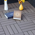 12" X 12" 4-Slat Square Deck/Patio Floor Tiles Snap Installation Floor Plank Tiles