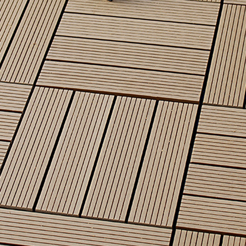 12" X 12" 4-Slat Square Deck/Patio Floor Tiles Snap Installation Floor Plank Tiles