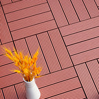 12" X 12" 4-Slat Square Deck/Patio Floor Tiles Snap Installation Floor Plank Tiles