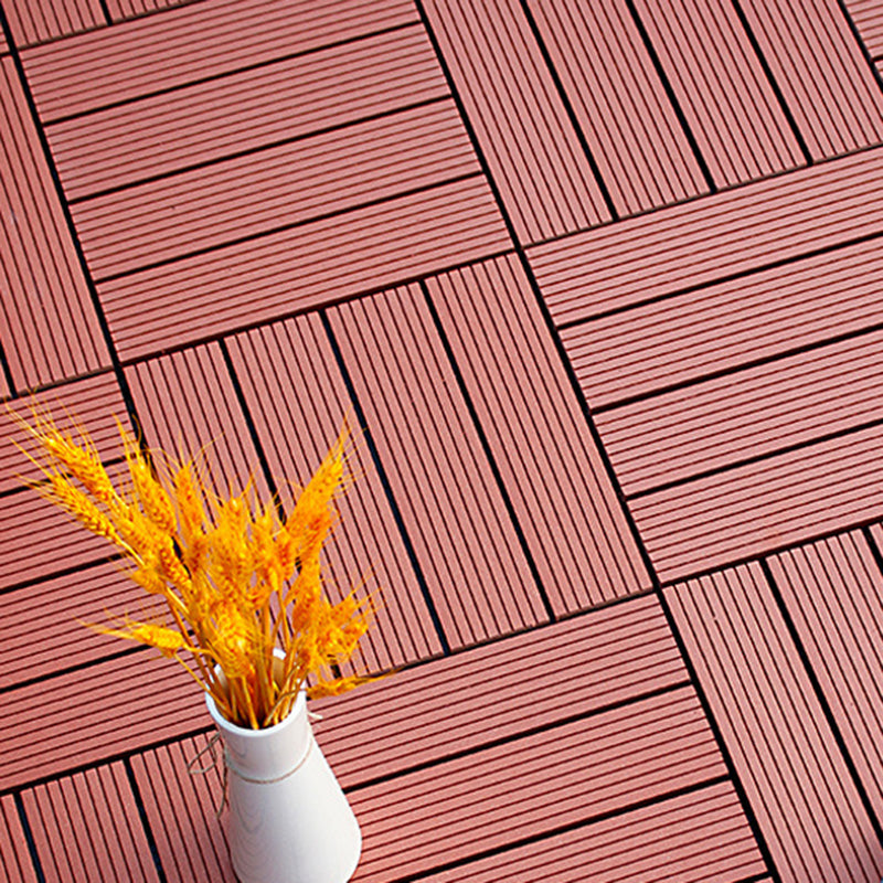 12" X 12" 4-Slat Square Deck/Patio Floor Tiles Snap Installation Floor Plank Tiles