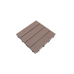 12" X 12" 4-Slat Square Deck/Patio Floor Tiles Snap Installation Floor Plank Tiles