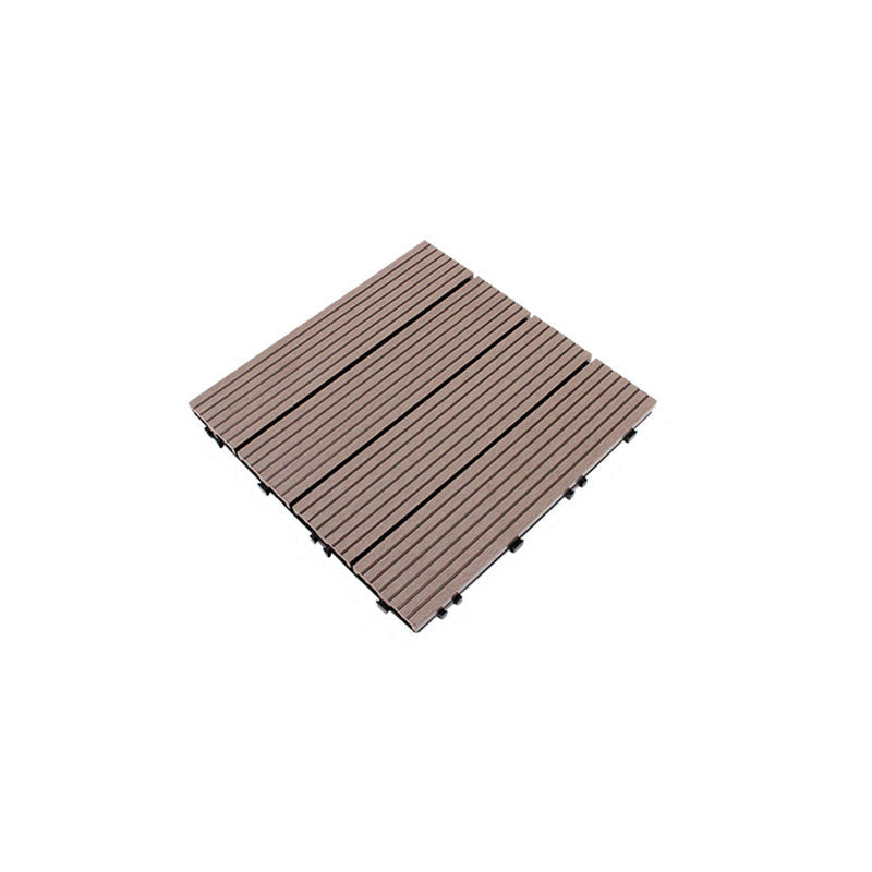 12" X 12" 4-Slat Square Deck/Patio Floor Tiles Snap Installation Floor Plank Tiles
