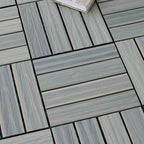 12" X 12" 4-Slat Square PVC Floor Tiles With Interlocking Installation Floor Plates Tiles