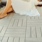 Ground Patio Square Stripe Composite Waterproof Deck Board