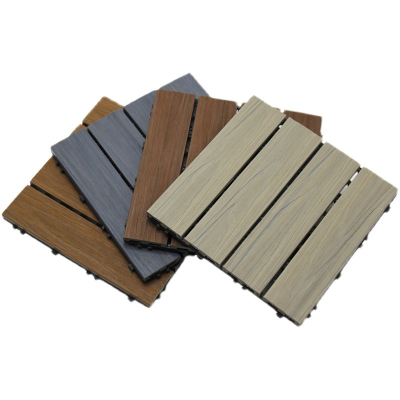 12" X 12" 4-Slat Square PVC Floor Tiles Snap-Fit Installation Floor Tiles