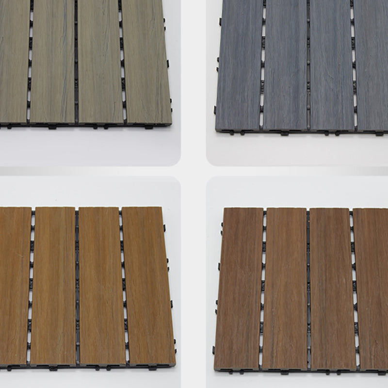 12" X 12" 4-Slat Square PVC Floor Tiles Snap-Fit Installation Floor Tiles