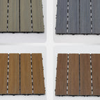12" X 12" 4-Slat Square PVC Floor Tiles Snap-Fit Installation Floor Tiles