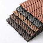 Composite Plank Tiles Striped Pattern Square Deck Flooring Outdoor Patio