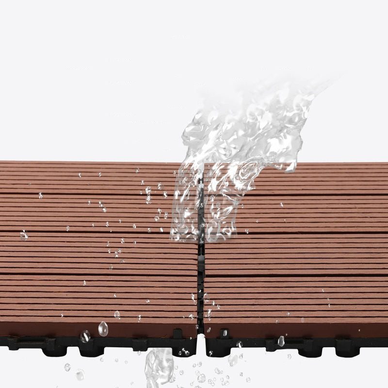 Composite Plank Tiles Striped Pattern Square Deck Flooring Outdoor Patio