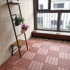 Composite Plank Tiles Striped Pattern Square Deck Flooring Outdoor Patio