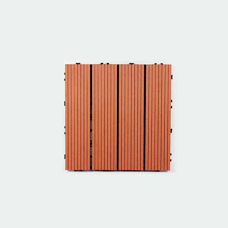 Composite Plank Tiles Striped Pattern Square Deck Flooring Outdoor Patio
