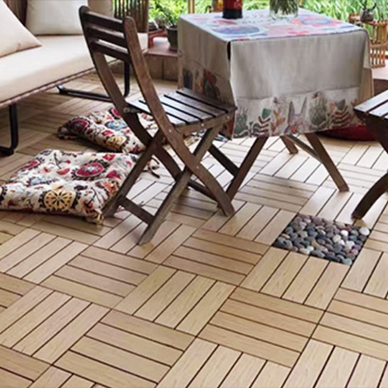 Composite Plank Tiles Striped Pattern Square Deck Flooring Outdoor Patio