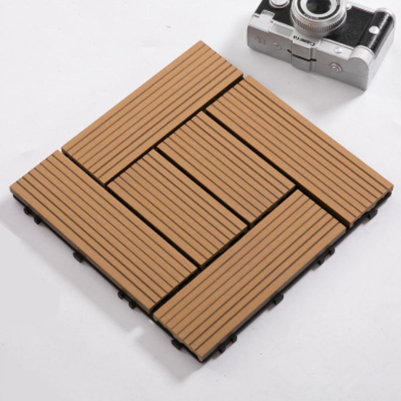 Composite Plank Tiles Striped Pattern Square Deck Flooring Outdoor Patio