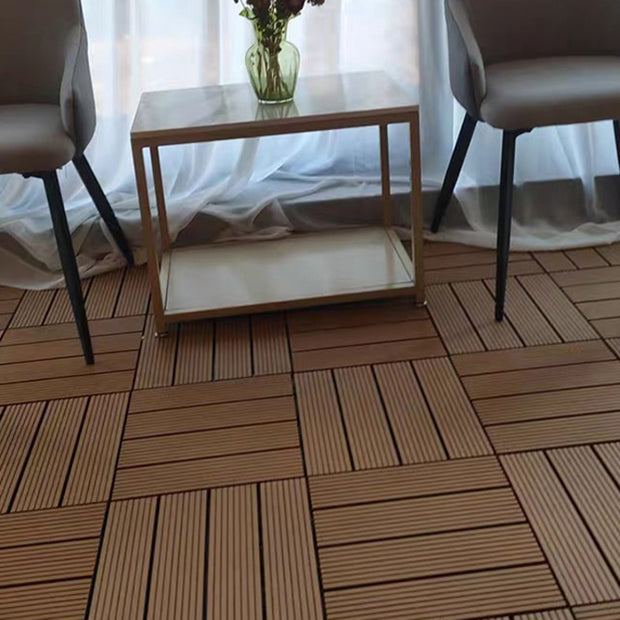 Composite Square Patio Tiles Interlocking Striped Pattern Patio Floor Tiles