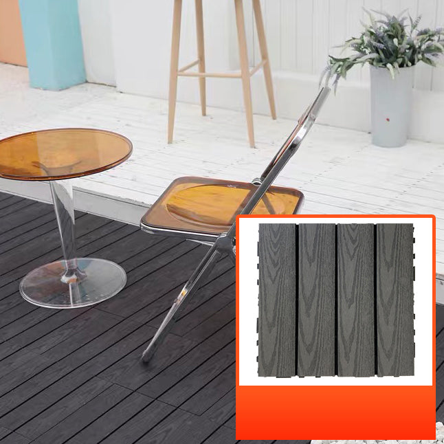 Composite Square Patio Tiles Interlocking Striped Pattern Patio Floor Tiles