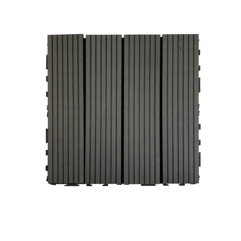 Composite Square Patio Tiles Interlocking Striped Pattern Patio Floor Tiles