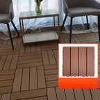 Composite Square Patio Tiles Interlocking Striped Pattern Patio Floor Tiles