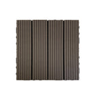 Composite Square Patio Tiles Interlocking Striped Pattern Patio Floor Tiles